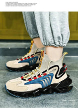 Load image into Gallery viewer, Fly Woven Mesh High-Top Sneakers - Breathable Thick-Soled Running Shoes