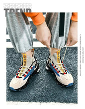Load image into Gallery viewer, Fly Woven Mesh High-Top Sneakers - Breathable Thick-Soled Running Shoes