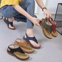 Load image into Gallery viewer, Mandotos Women's Wedge Heel Sandals Casual Flip Flops Solid Color Lightweight Comfort All Day