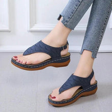 Load image into Gallery viewer, Mandotos Women's Wedge Heel Sandals Casual Flip Flops Solid Color Lightweight Comfort All Day