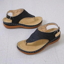 Load image into Gallery viewer, Mandotos Women's Wedge Heel Sandals Casual Flip Flops Solid Color Lightweight Comfort All Day