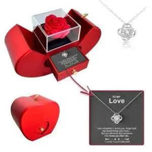Load image into Gallery viewer, Fashion Jewelry Box Red Apple Christmas Gift Necklace Eternal Rose For Girl Mother's Day Valentine's Day Gifts With Artificial Flower Rose Flower Jewelry Box
