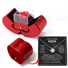 Load image into Gallery viewer, Fashion Jewelry Box Red Apple Christmas Gift Necklace Eternal Rose For Girl Mother's Day Valentine's Day Gifts With Artificial Flower Rose Flower Jewelry Box