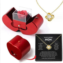 Load image into Gallery viewer, Fashion Jewelry Box Red Apple Christmas Gift Necklace Eternal Rose For Girl Mother's Day Valentine's Day Gifts With Artificial Flower Rose Flower Jewelry Box