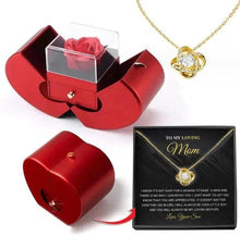 Load image into Gallery viewer, Fashion Jewelry Box Red Apple Christmas Gift Necklace Eternal Rose For Girl Mother's Day Valentine's Day Gifts With Artificial Flower Rose Flower Jewelry Box
