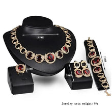 Load image into Gallery viewer, Gold Jewelry Set - 4-Piece Blue Gem Wedding Collection