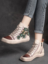 Load image into Gallery viewer, Chic Women's Contrast Flower High-Top Shoes