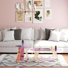 Load image into Gallery viewer, Acrylic Rainbow Color Coffee Table - Iridescent Modern Accent Table