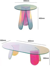 Load image into Gallery viewer, Acrylic Rainbow Color Coffee Table - Iridescent Modern Accent Table