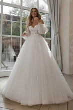 Load image into Gallery viewer, Boho Bride Puff Sleeve Off-Shoulder Wedding Gown