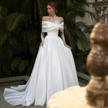 Load image into Gallery viewer, Elegant Satin Wedding Dress with Tutu Skirt