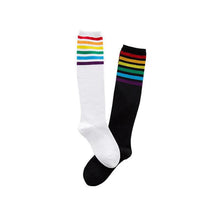 Load image into Gallery viewer, Women's Striped Knee-High Cotton Socks