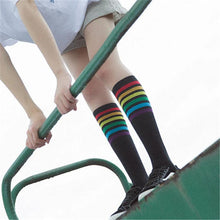 Load image into Gallery viewer, Women's Striped Knee-High Cotton Socks