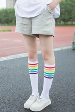 Load image into Gallery viewer, Women's Striped Knee-High Cotton Socks