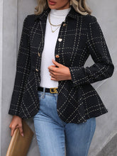 Load image into Gallery viewer, Women’s Plus-Size Solid Color Peplum Jacket – Casual Outerwear