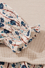 Load image into Gallery viewer, Beige Faux Two Piece Knit Patchwork Floral Plus Size Top