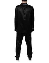 Load image into Gallery viewer, Dolce & Gabbana Black Silk Shirt Pants Pajama Set Sleepwear
