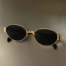 Load image into Gallery viewer, Vintage Oval Sunglasses – Light Luxury Gold & Silver Frame