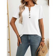 Load image into Gallery viewer, Women’s Notch V‑Neck Short‑Sleeve Tunic Top