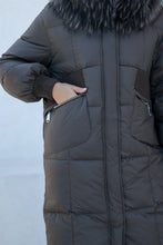 Load image into Gallery viewer, Lauren Genuine Fur Trim Down Fill Coat in Tobacco