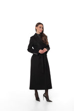 Load image into Gallery viewer, Ellis Tailored Cashmere Wool Coat in Black