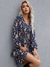 Load image into Gallery viewer, 🌸 Floral Layered Surplice Balloon Sleeve Dress