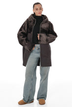 Load image into Gallery viewer, Hooded Eco-Suede Coat