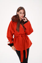 Load image into Gallery viewer, Saga®Furs Silver Fox Wool Alpaca Coat