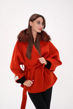 Load image into Gallery viewer, Saga®Furs Silver Fox Wool Alpaca Coat