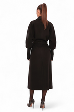 Load image into Gallery viewer, Miru Cashmere Wool Blend Overcoat in Black