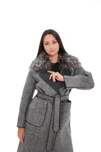 Load image into Gallery viewer, Genuine Silver Fox Virgin Wool Coat