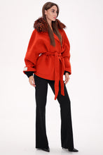 Load image into Gallery viewer, Saga®Furs Silver Fox Wool Alpaca Coat