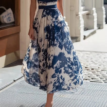 Load image into Gallery viewer, Women's Elegant Sleeveless Deep V-Neck Printed Maxi Dress with Irregular Hem
