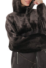 Load image into Gallery viewer, Hooded Eco-Suede Coat