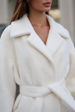Load image into Gallery viewer, Eco Fur Wool Blend Coat in White
