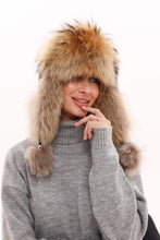 Load image into Gallery viewer, Genuine Racoon Fur Genuine Leather Hat