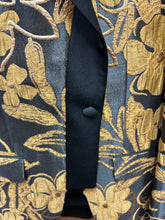 Load image into Gallery viewer, Moda Color Black/Gold Floral Print Turkish 100% Wool Suit