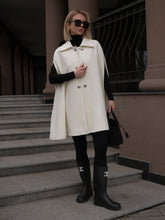 Load image into Gallery viewer, Paris Cashmere Bland Cape in Ivory