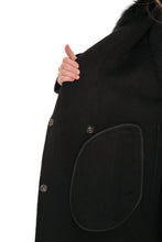 Load image into Gallery viewer, Justine Cashmere Blend Overcoat in Black, 100cm