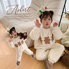 Load image into Gallery viewer, White Winter Girls Flannel Pajama Set - # BAAA81810012