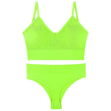 Load image into Gallery viewer, Women Seamless Bra Top Fitness Swimwear Push Up Exercise Bikini For Women 2 Pieces Ribbed Seamless Yoga Bikini Sets Sports Bra And Underwear Set 2 Piece High Waist Summer Bikini