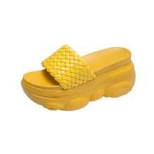 Load image into Gallery viewer, High Slippers Women Open Toe Sandals Summer Soft Slipper Indoor Outdoor Beach Shoes Comfort Platform Sandals Open Toe Leather Slippers Lightweight Flip Flops Shoes For Summer