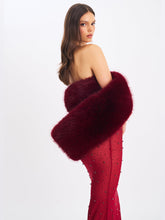 Load image into Gallery viewer, Jazmin Burgundy Multi-wear Faux Fur Scarf