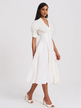 Load image into Gallery viewer, Palina Lyocell Pleated Midi Preppy Shirt Dress