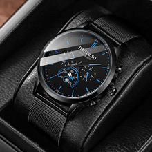 Load image into Gallery viewer, New Fashion Luminous Mens Watches Luxury Sport Quartz Mesh Strap Elegant Waterproof Wristwatch For Men