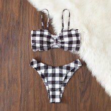 Load image into Gallery viewer, New Trend Black And White Bikini Set Swimsuit Women Bikini Swimwear Female Halter Top Bathing Suit Swimming Wear Bikini High Cut Swimsuit High