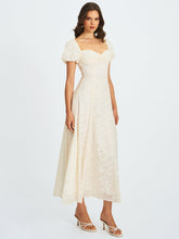 Load image into Gallery viewer, Pandora White Bubble Sleeve Backless Maxi Dress