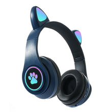 Load image into Gallery viewer, Interesting New Kids Headphones Wireless Bluetooth In Cat Ears Headphones Style With Noise Reduction Live Breathing Lights Glare and LED Lights