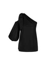 Load image into Gallery viewer, Amuri One Shoulder Black Premium Poplin Blouse