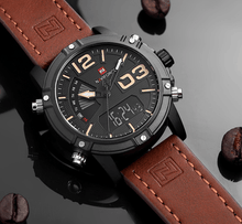 Load image into Gallery viewer, Men's Multifunction Digital Analog Waterproof Watch With Alarm And Automatic Time Zones Unique Design Excellent Gift